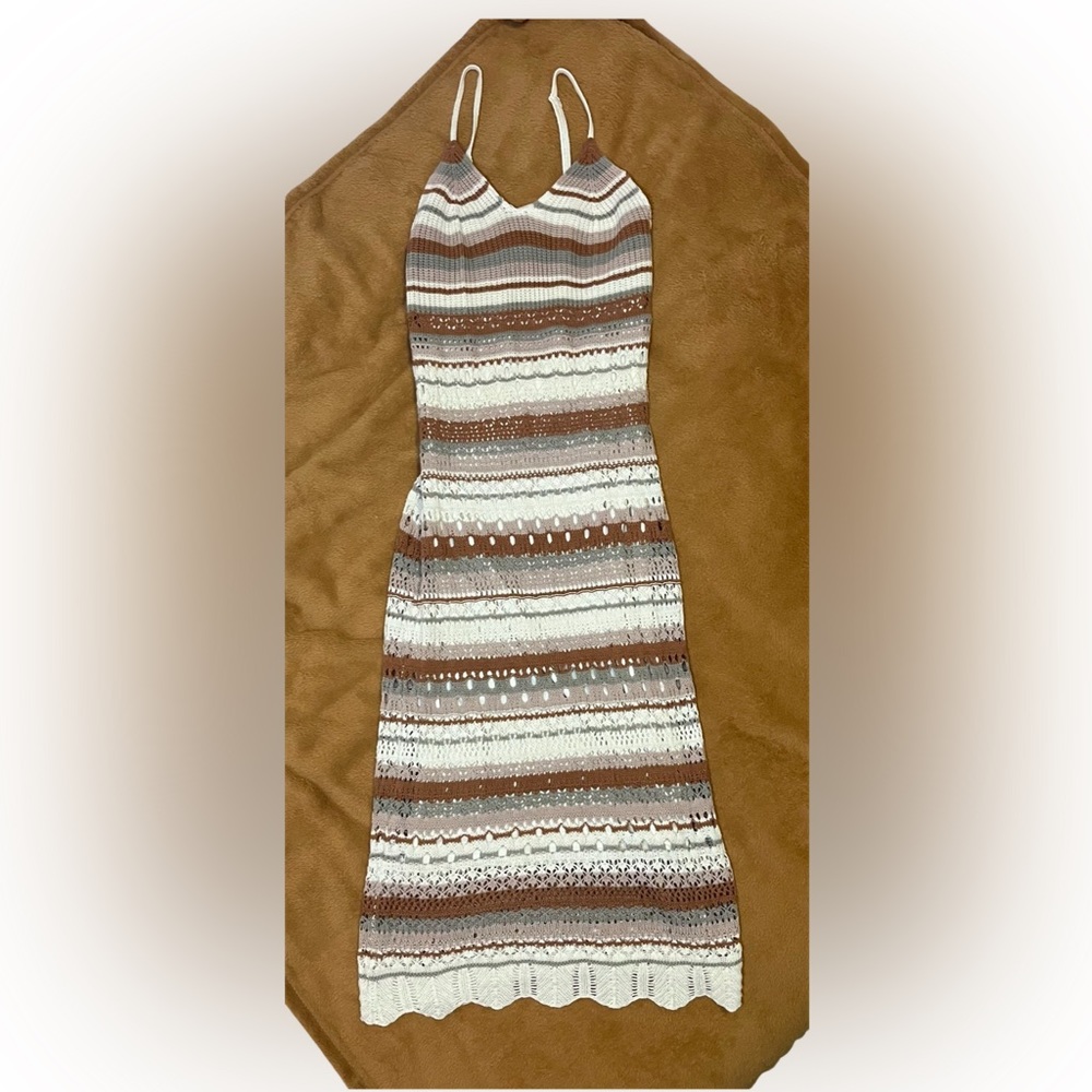 Knit Dress earth tones Size S adjustable straps